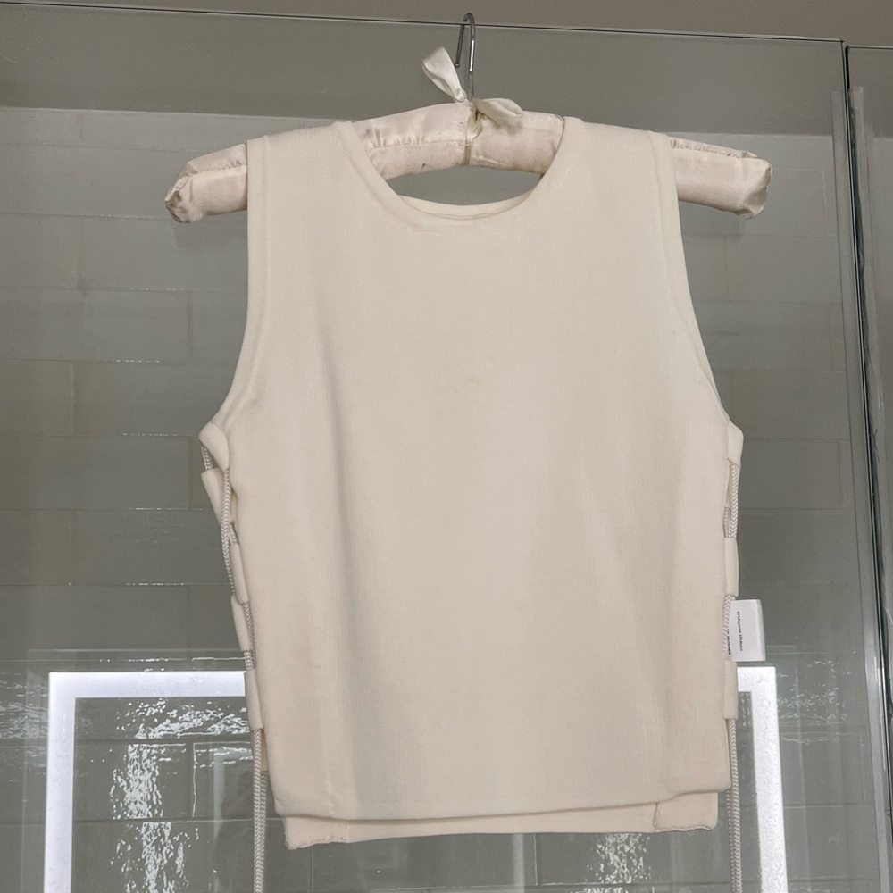 Jonathan Simkhai White Tank Top with Tassel Details